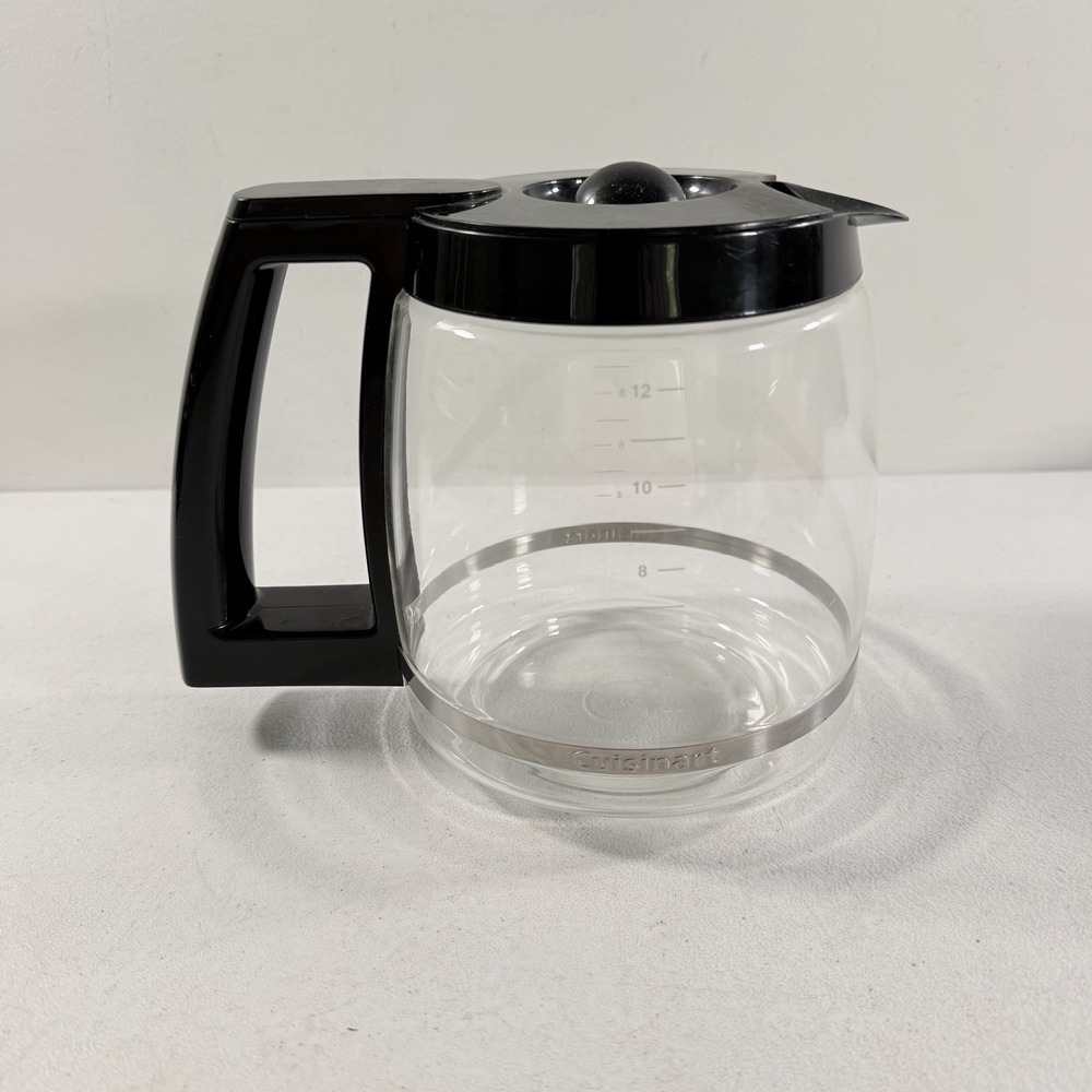 Cuisinart 12 Cup Coffee Maker Replacement Carafe Glass Pot Black W/ Lid